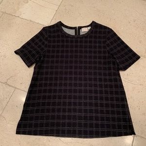 Anthropologie  Navy Plaid Top